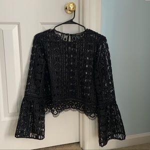 F21 Black Lace Top